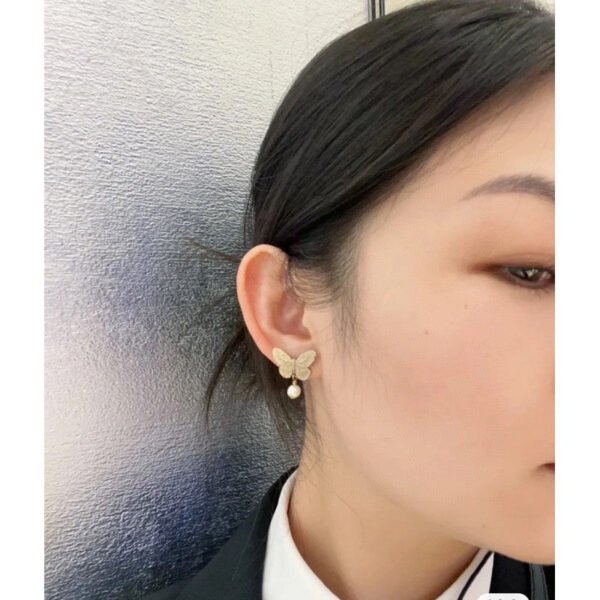 18K CD Butterfly Earrings