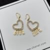 18K CD Heart Crystal Earrings