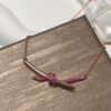 18K T Knot Pendant Diamond Necklace