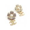 18K CC Flower Full Crystals Earrings