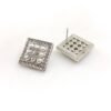 18K CC Square Diamond Earrings