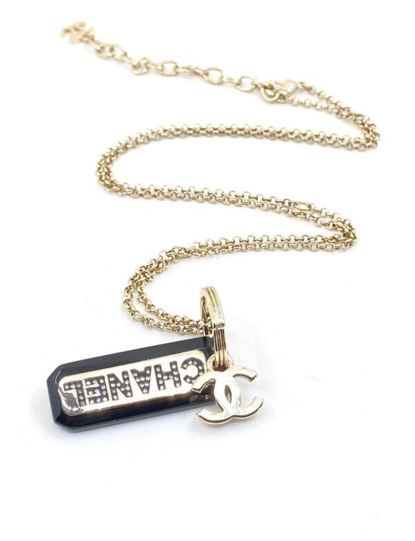 18K CC Black Plate Chain Necklace