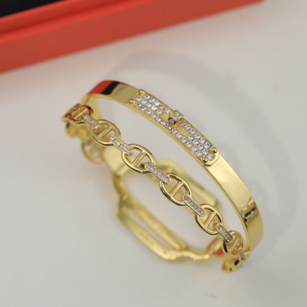 18K Kelly Double Tour Diamond H Bracelet