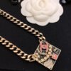 18K CC Pink Logo Chain Necklace