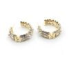 18K CC Crystals Circle Earrings