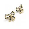 18K CC Bow Tie Strass Earrings
