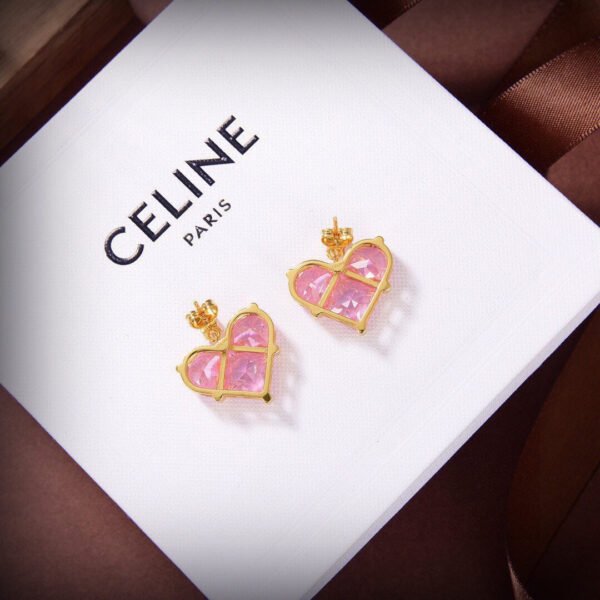 18K Triomphe Pink Crystal Heart Earrings