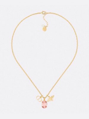 18K Petit CD Pink Crystal Necklace
