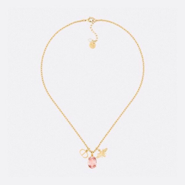 18K Petit CD Pink Crystal Necklace