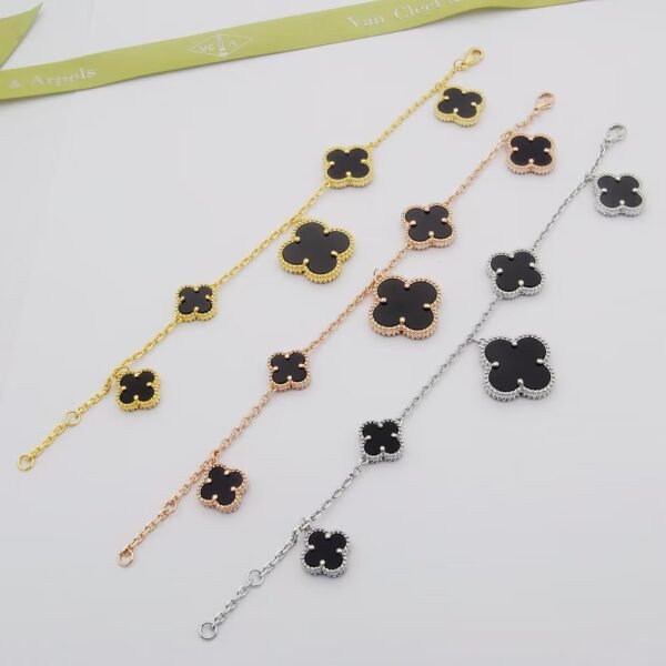 18K Magic Alhambra Five Black Motifs Bracelet