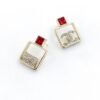 18K CC Red Bottle Pendant Earrings