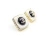 18K CC Pearl Square Earrings
