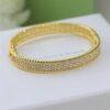 18K Yellow Gold Perl¨¦e Diamonds Three Rows Bracelet