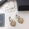 18K CC Heart Strass Earrings
