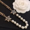 18K CC Star Pearls Necklace