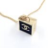 18K CC Square Pendant Necklace