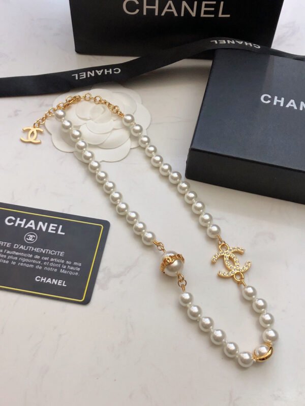 18K CC Pearl Chain Necklace