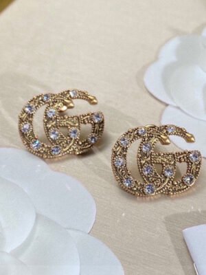 18K Double G Crystals Earrings