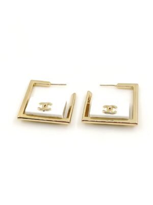 18K CC White Bag Pendant Earrings