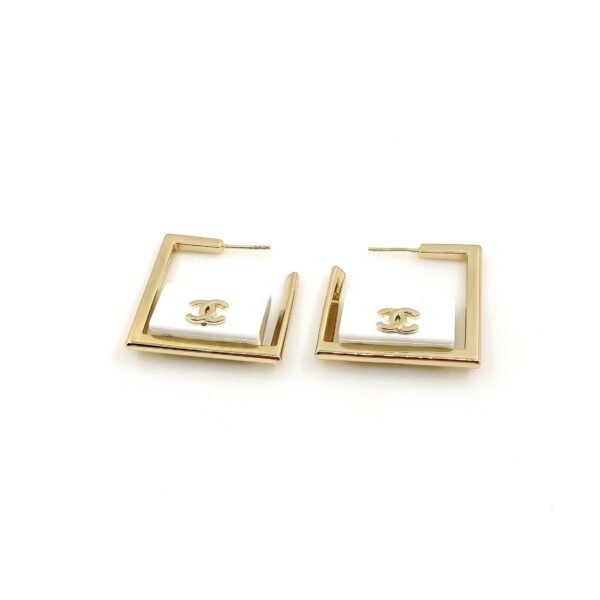 18K CC White Bag Pendant Earrings
