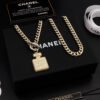 18K CC Diamond Perfume Bottle Pendant Necklace