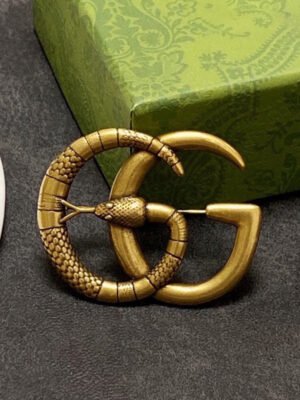 18K Double G Snake Brooch