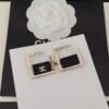 18K CC Black Bag Pendant Earrings
