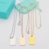 18K T 1837 Makers I.D. Tag Pendant Necklace