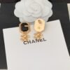 18K CC Pendant Leather Earrings