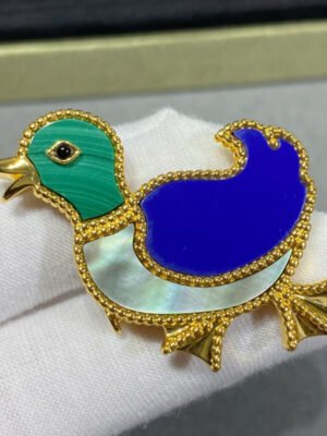 18K Lucky Animals Duck Clip Brooch