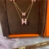 18K Mini Pop H Pink Necklace