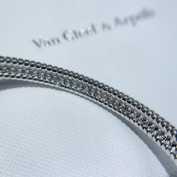 18K White Gold Perl¨¦e Diamonds One Row Bracelet