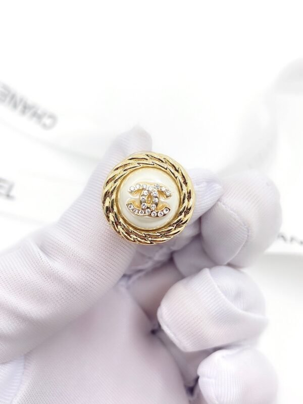 18K CC White Pearl Earrings