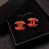 18K CC Red Earrings