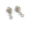 18K CC Crystal Flower Earrings