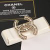 18K CC Pearls Brooch