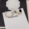 18K CC Black Crystals Earrings