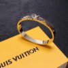 18K Louis Leather Lock Bracelet