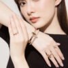 18K T1 Wide Diamond Hinged Bangle Bracelet