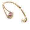 18K CC Pink Resin Chain Necklace