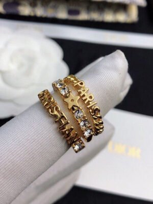 18K CD Star Set Of Three Rings