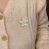 18K CC Pearls Brooch