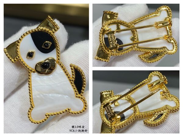 18K Lucky Animals Dog Clip Brooch