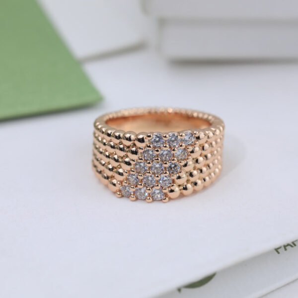 18K Perl¨¦e Diamonds Five Rows Ring