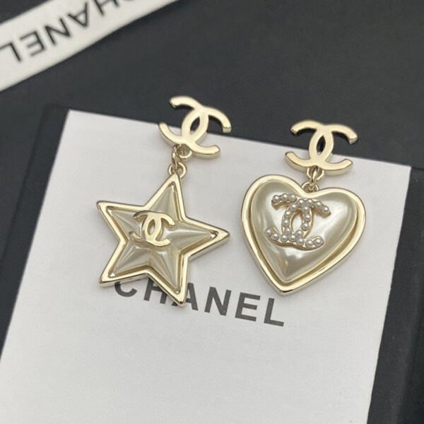 18K CC Heart & Star Earrings