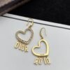 18K CD Heart Crystal Earrings