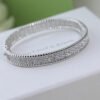 18K White Gold Perl¨¦e Diamonds Three Rows Bracelet