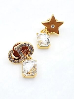 18K CD Star Crystals Earrings
