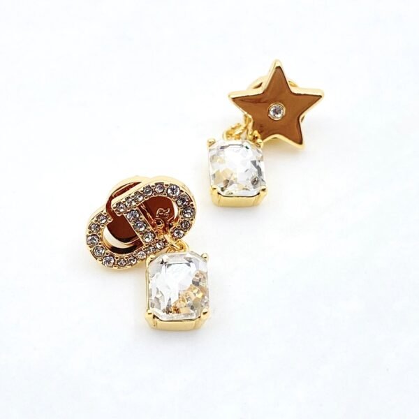 18K CD Star Crystals Earrings