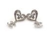 18K CC Heart Diamond Earrings